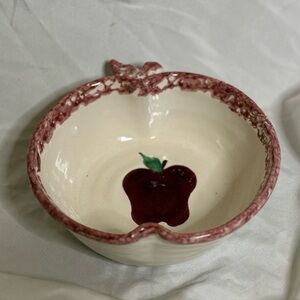 Vintage Ceramic Bowl with Apple Design